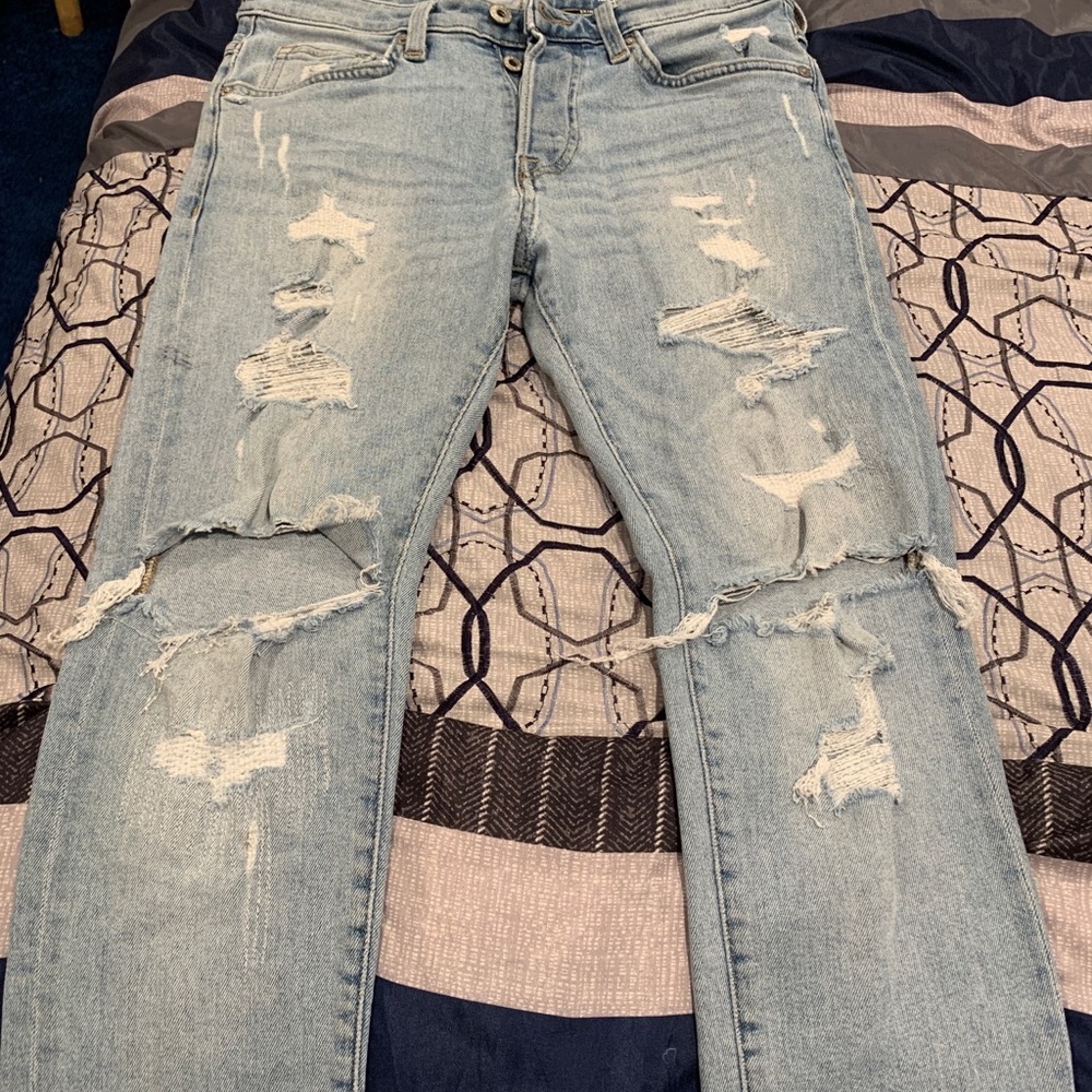 H&M Men’s Skinny Ripped Blue Jeans 31/30